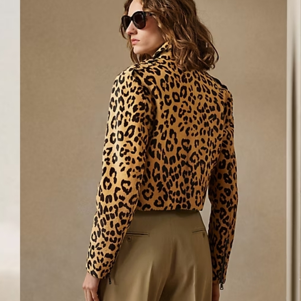 Ralph Lauren Purple Label Bevelyn Leopard Print Leather Jacket MSRP 7336$ - Picture 5 of 14